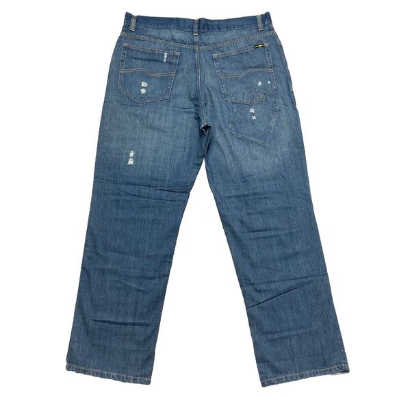 Vintage Jordan Craig Relaxed Straight Distressed Jeans Men's Size 42x34 Blue A - Picture 2 of 9